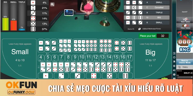 Chia sẻ mẹo cược Tài Xỉu hiểu rõ luật